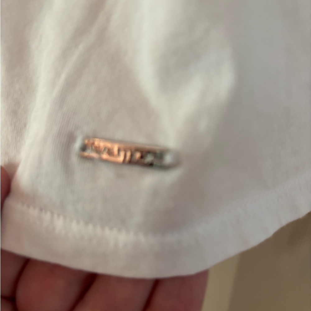 Nautica White Tie-Front Short Sleeve Top - Picture 3 of 7